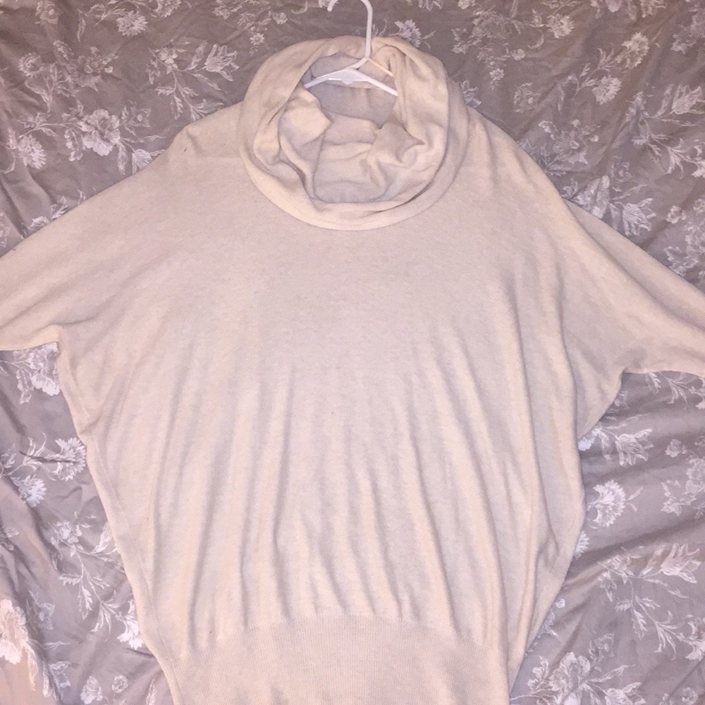Cream Cowl neck sweater, size M.